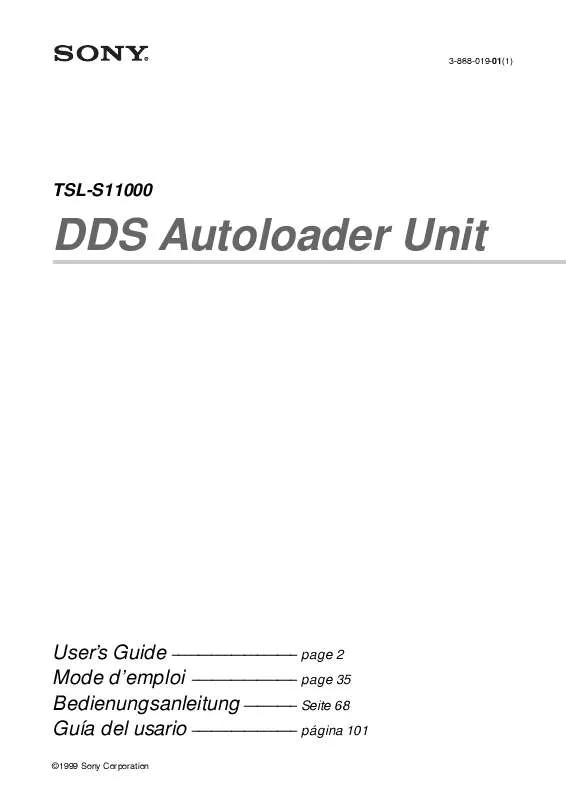 Mode d'emploi SONY TSLS11000