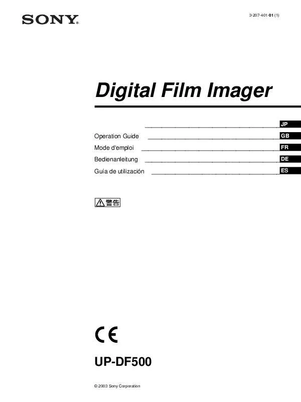 Mode d'emploi SONY UP-DF500