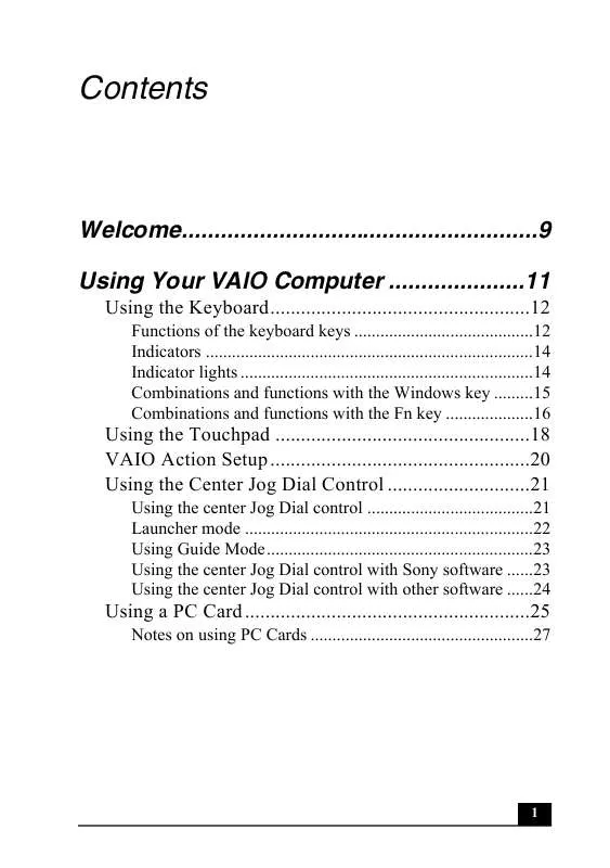 Mode d'emploi SONY VAIO PCG-R505ES