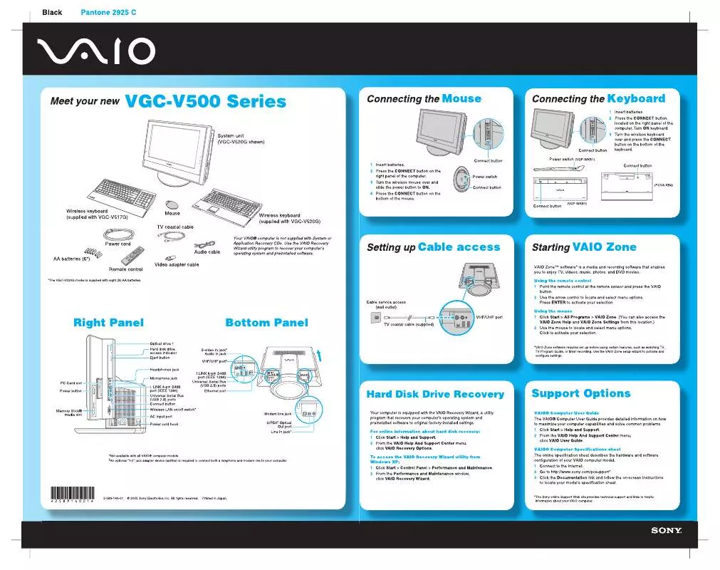 Mode d'emploi SONY VAIO VGC-V517G