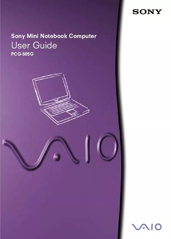 Mode d'emploi SONY VAIO PCG-505G