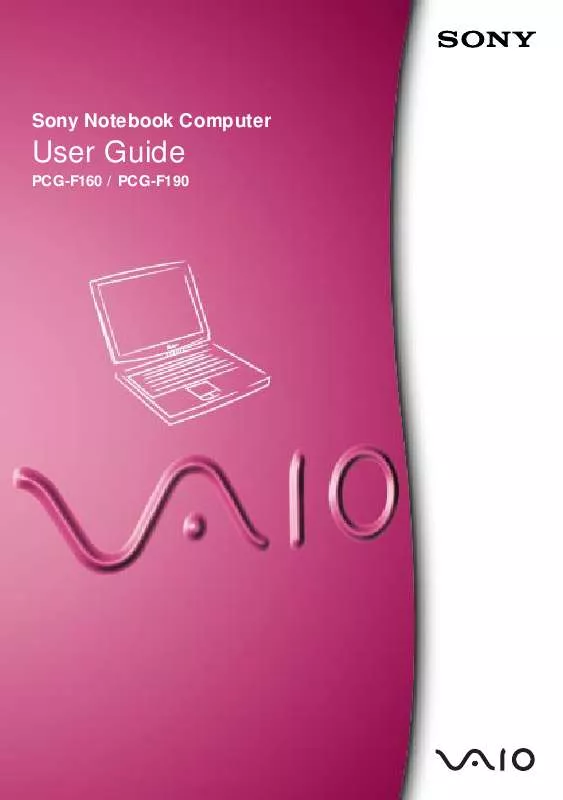 Mode d'emploi SONY VAIO PCG-F190