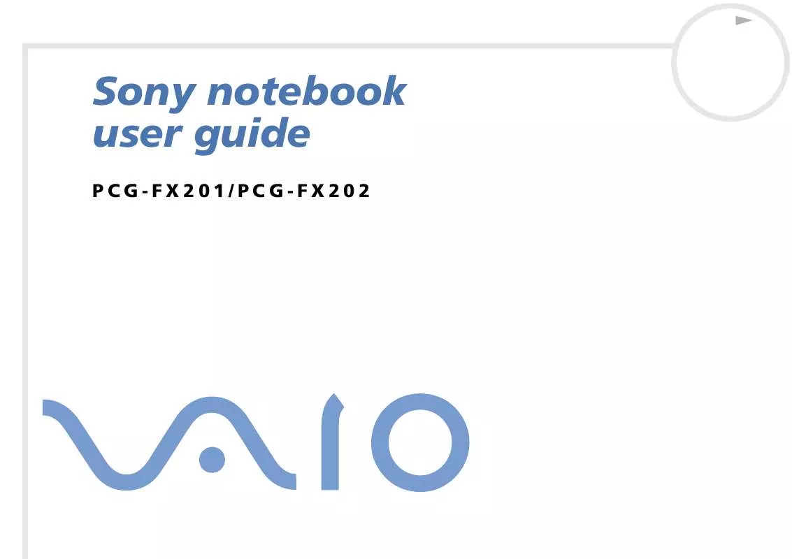 Mode d'emploi SONY VAIO PCG-FX201