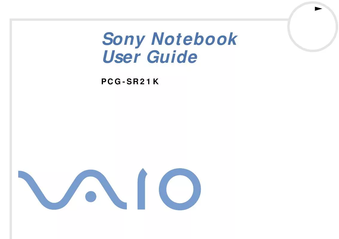 Mode d'emploi SONY VAIO PCG-SR21K