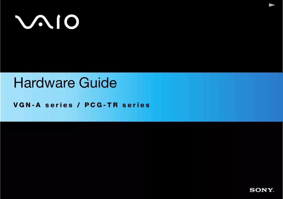 Mode d'emploi SONY VAIO PCG-TR5MP