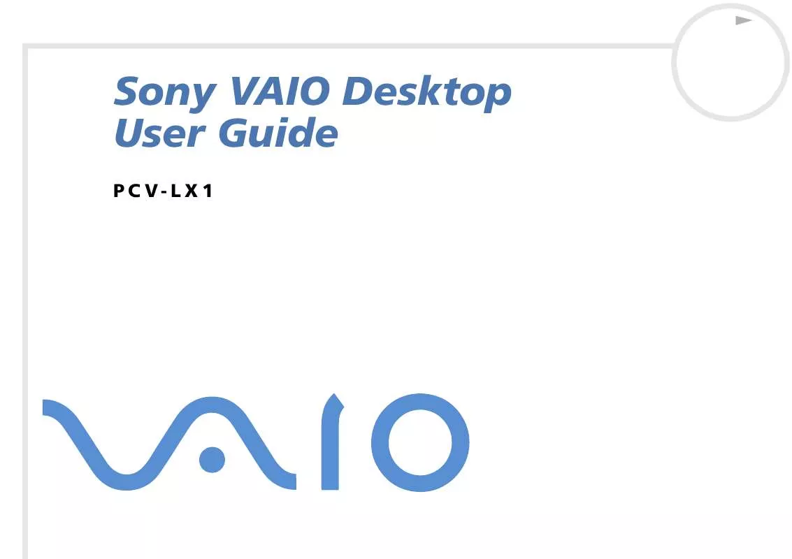 Mode d'emploi SONY VAIO PCV-LX1