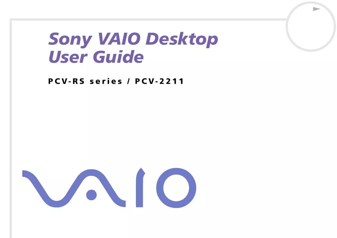 Mode d'emploi SONY VAIO PCV-RS102