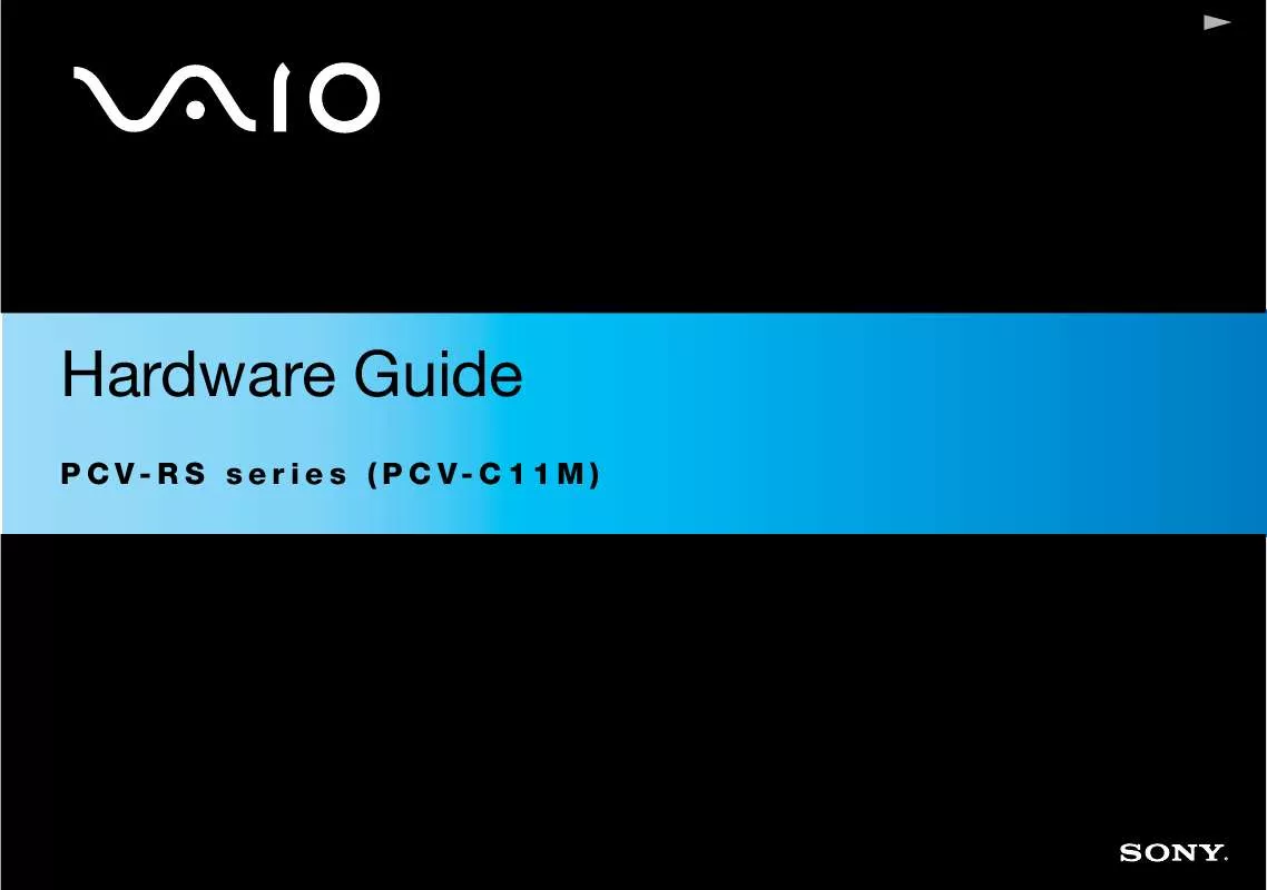 Mode d'emploi SONY VAIO PCV-RS702