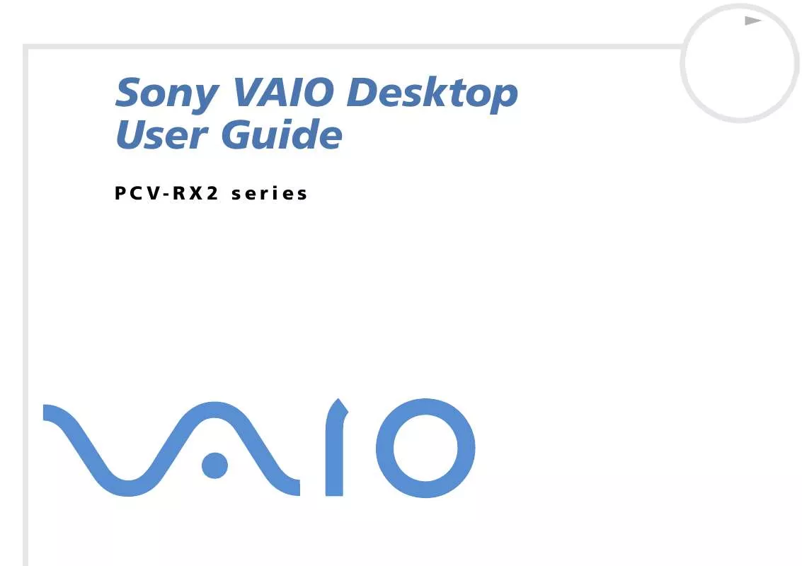 Mode d'emploi SONY VAIO PCV-RX201