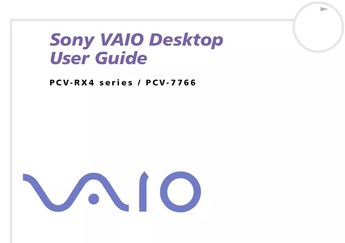 Mode d'emploi SONY VAIO PCV-RX401