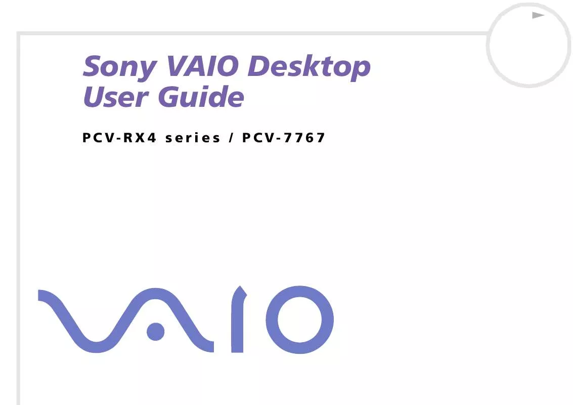 Mode d'emploi SONY VAIO PCV-RX402