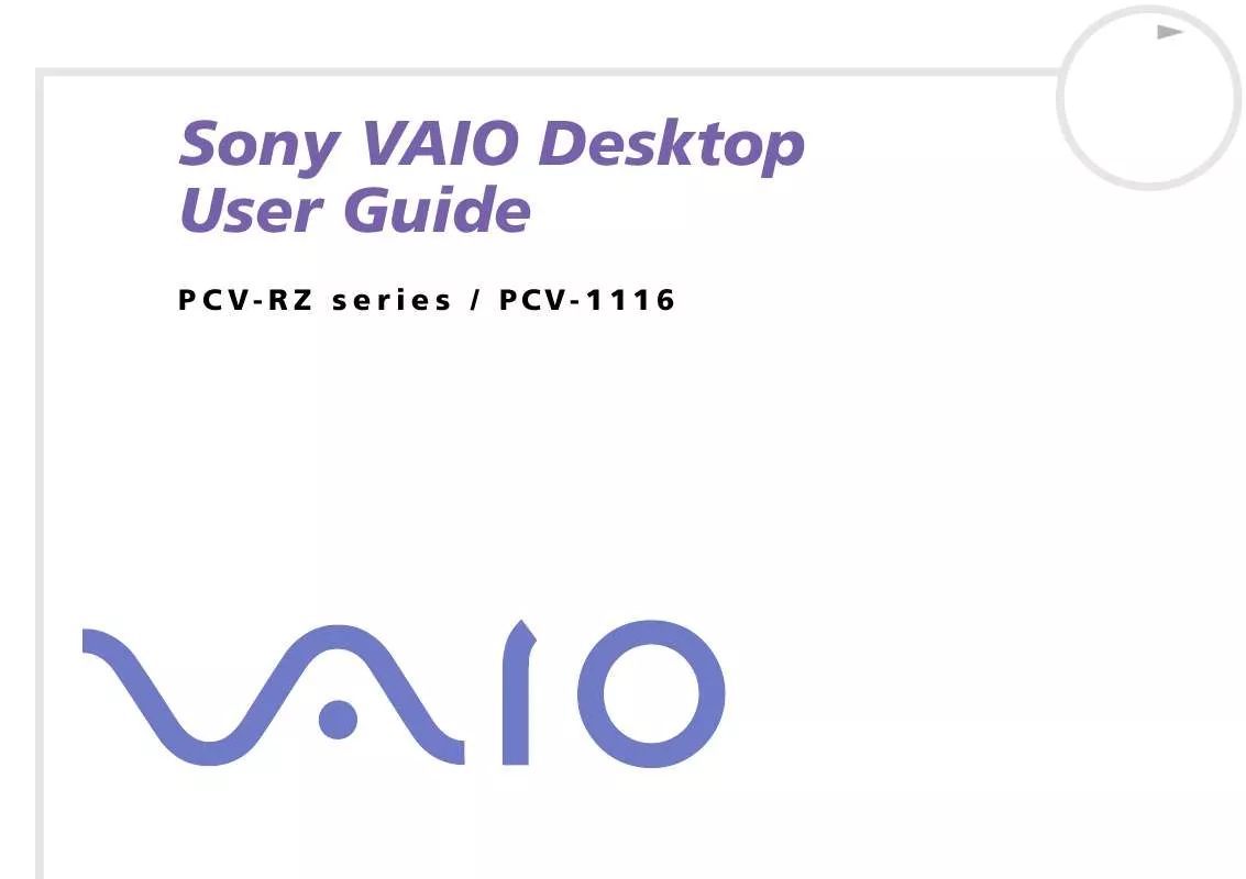 Mode d'emploi SONY VAIO PCV-RZ102