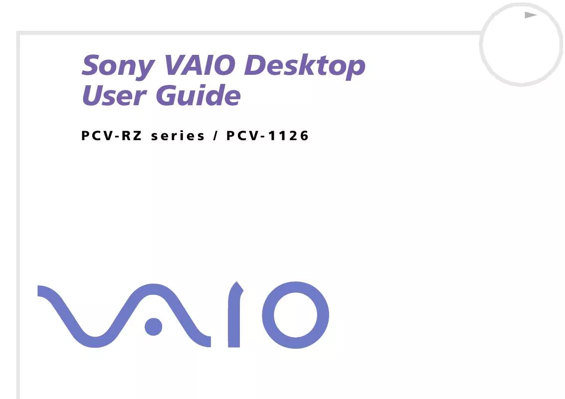 Mode d'emploi SONY VAIO PCV-RZ302