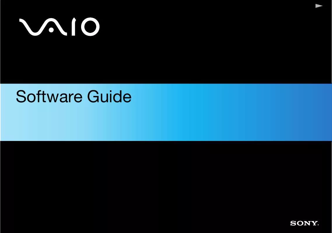Mode d'emploi SONY VAIO SOFTWARE