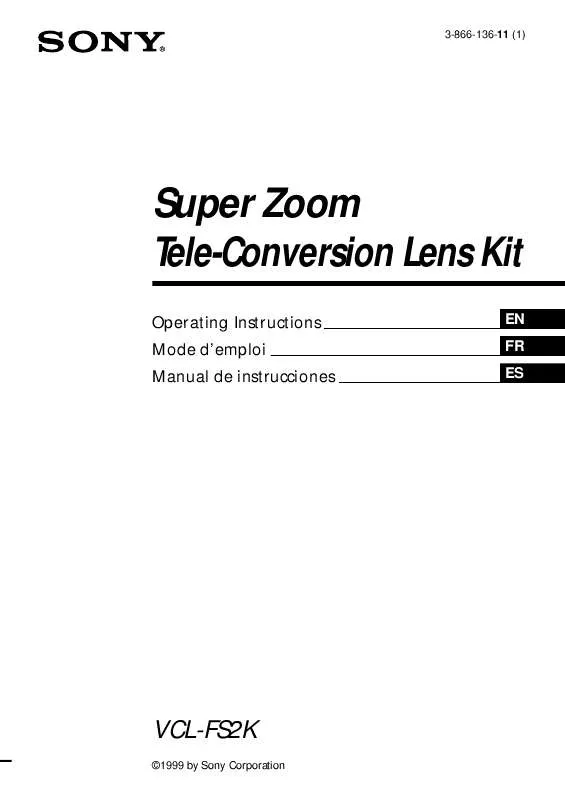 Mode d'emploi SONY VCL-FS2K