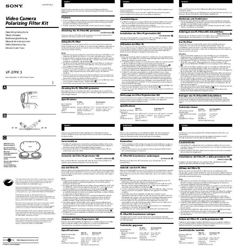 Mode d'emploi SONY VF-37PKS