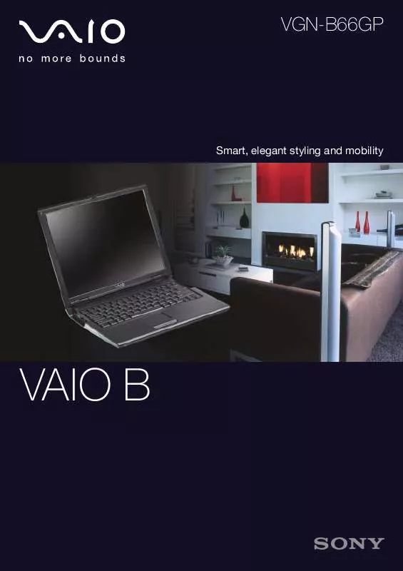 Mode d'emploi SONY VAIO VGN-B66GP