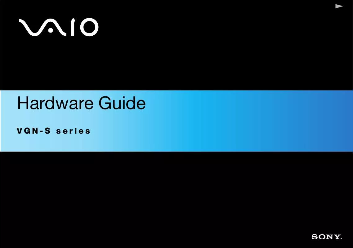 Mode d'emploi SONY VAIO VGN-S1XP