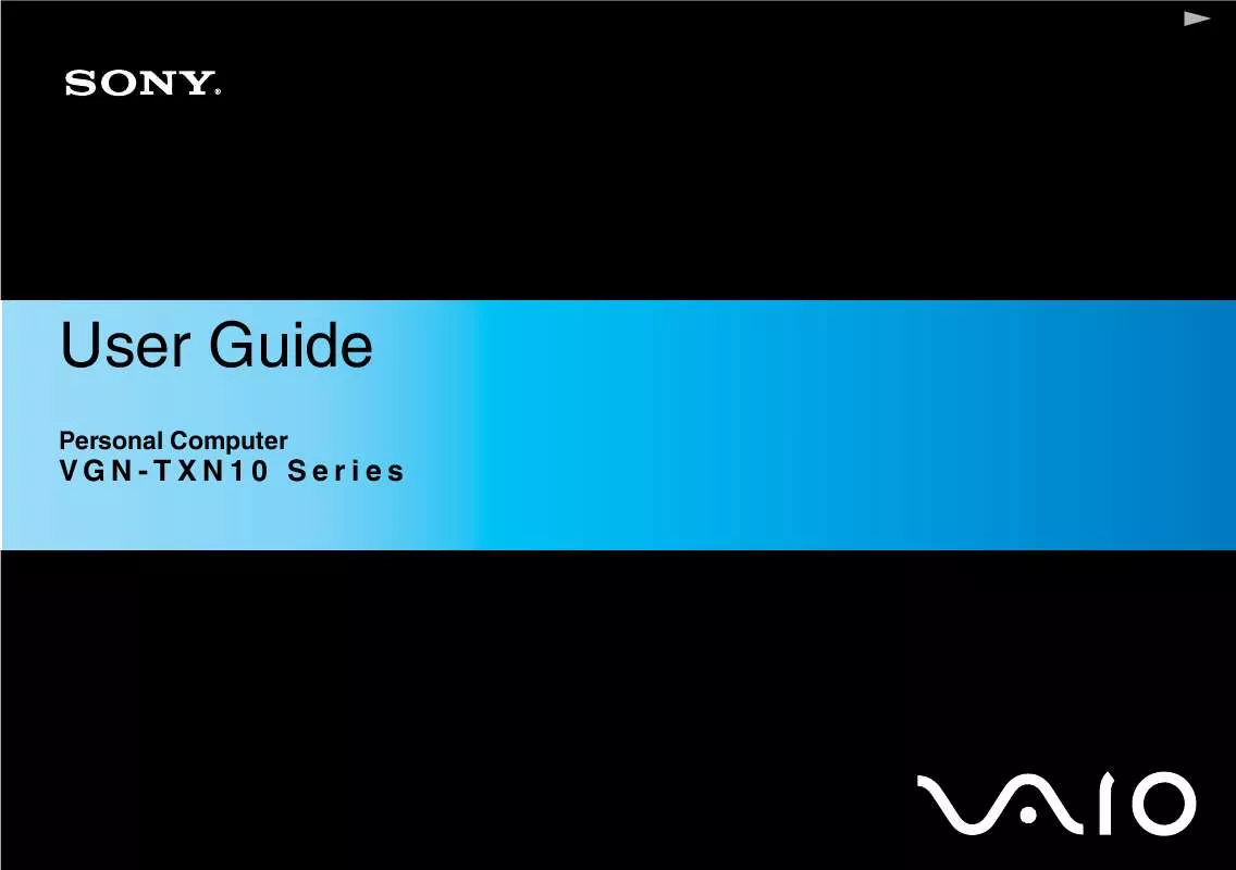 Mode d'emploi SONY VAIO VGN-TXN17P/T