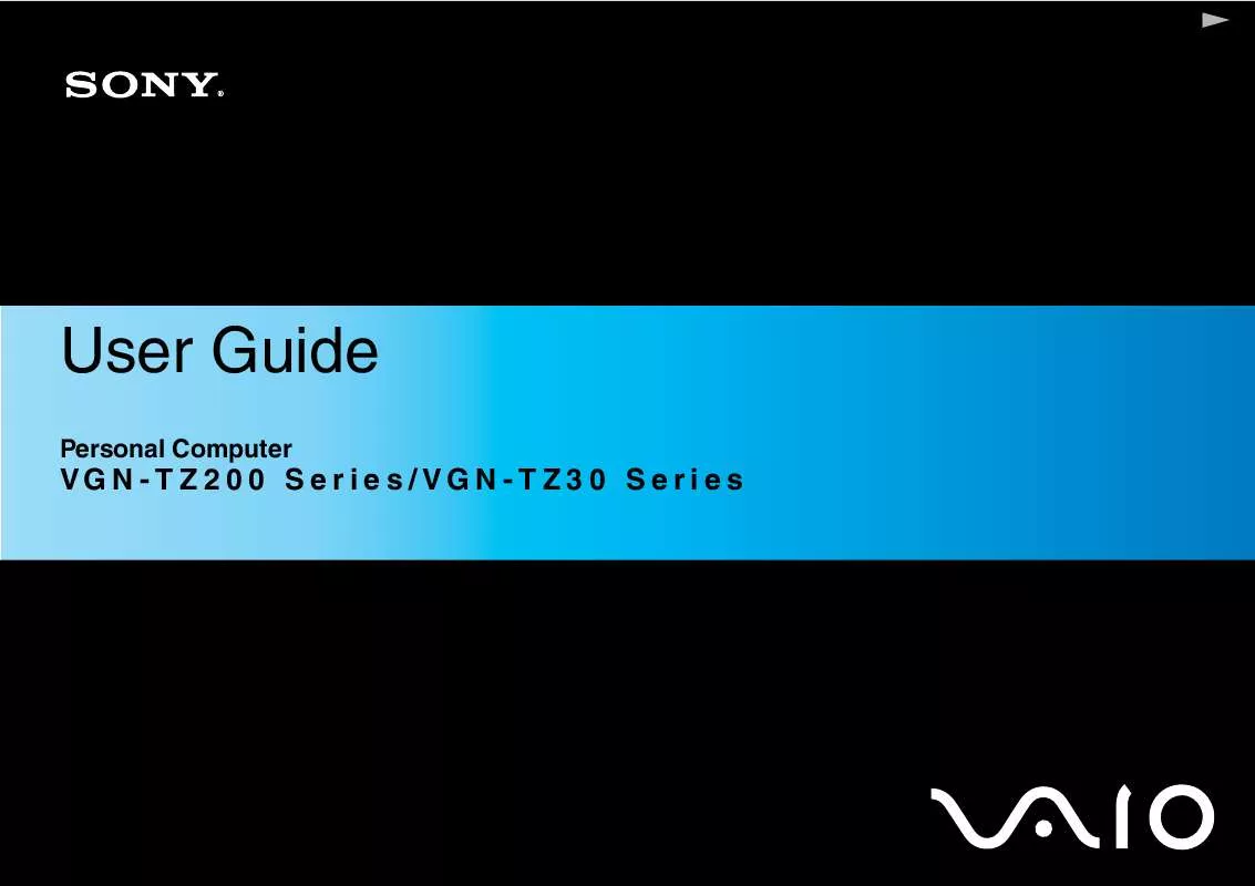 Mode d'emploi SONY VAIO VGN-TZ210E/P