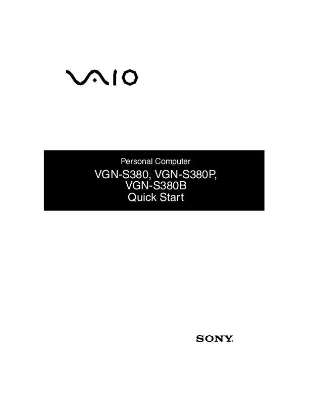 Mode d'emploi SONY VG-NS380