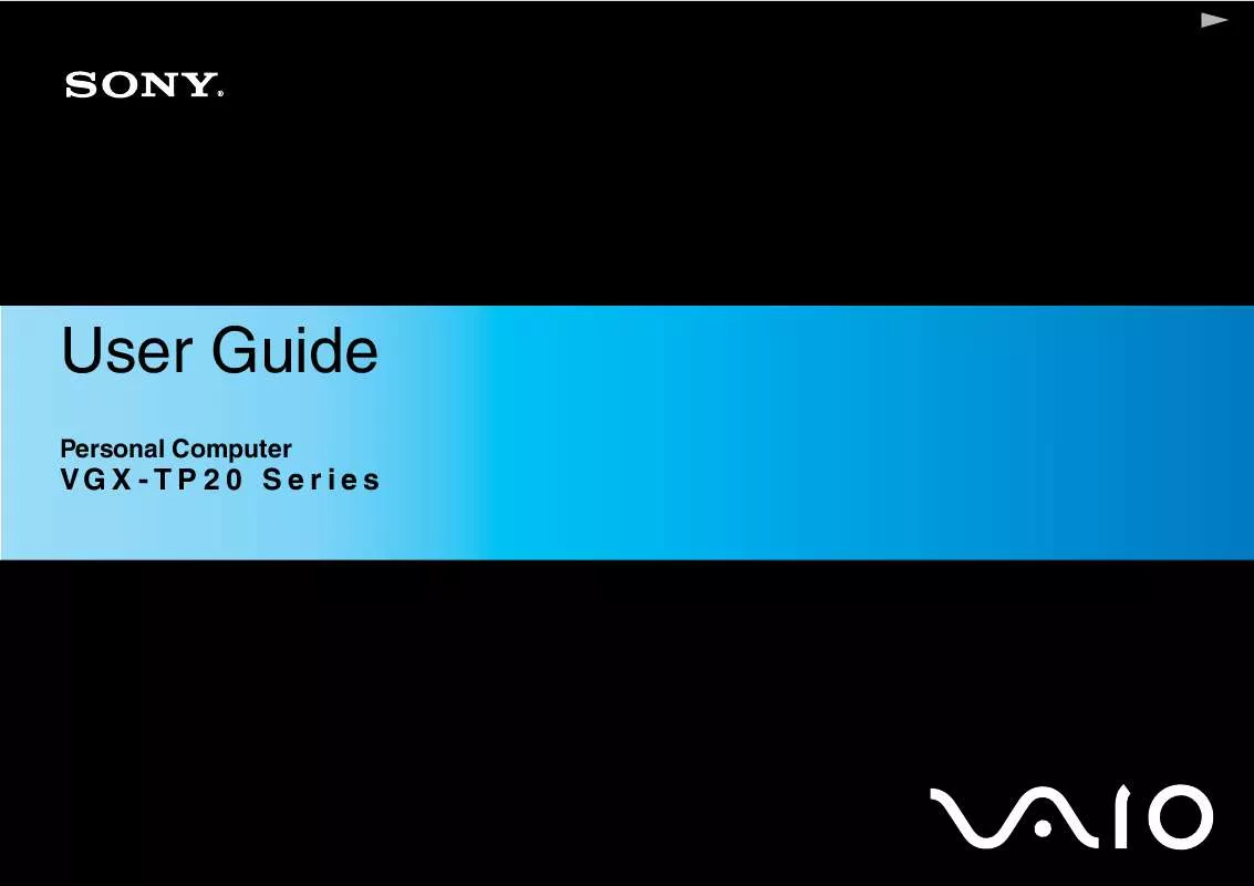 Mode d'emploi SONY VGX-TP20EB