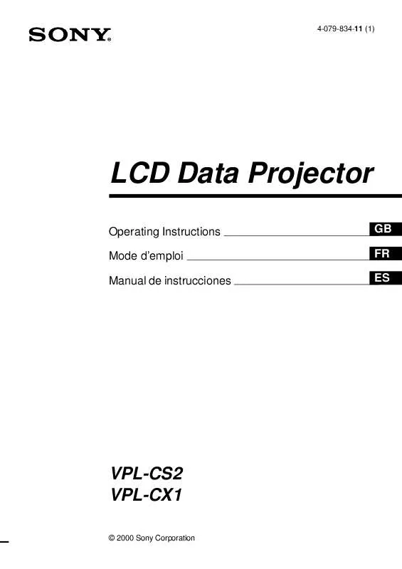 Mode d'emploi SONY VPL-CS2