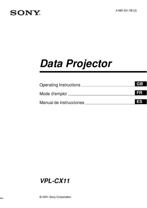 Mode d'emploi SONY VPL-CX11