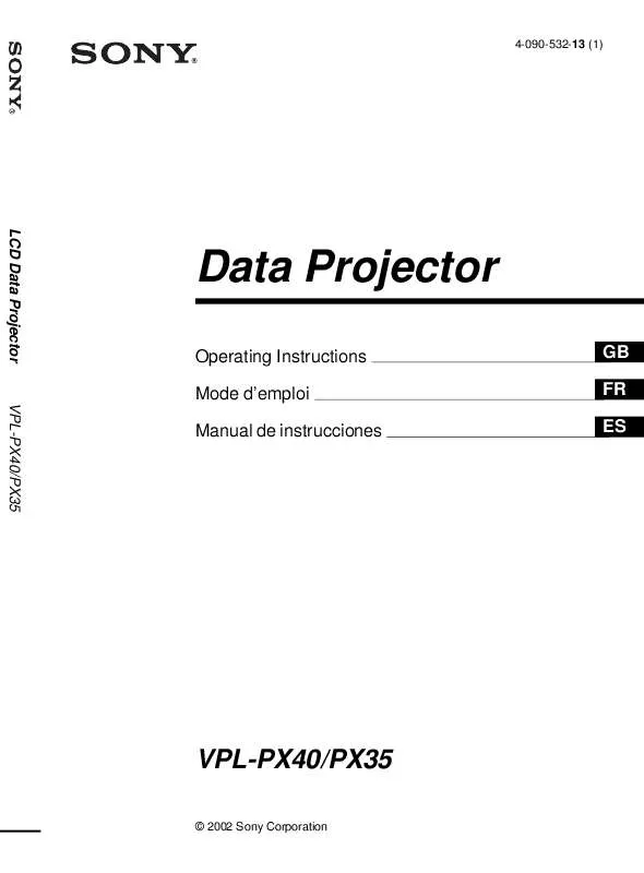 Mode d'emploi SONY VPL-PX35