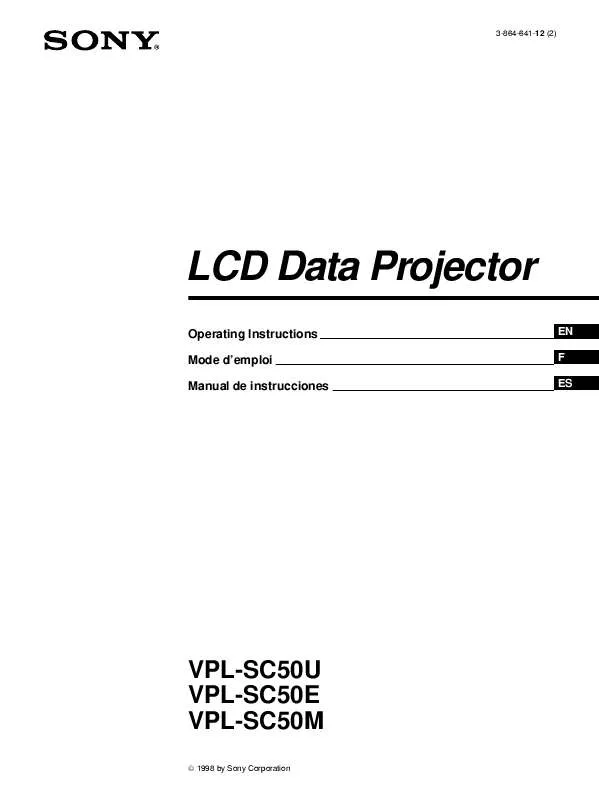 Mode d'emploi SONY VPL-SC50M