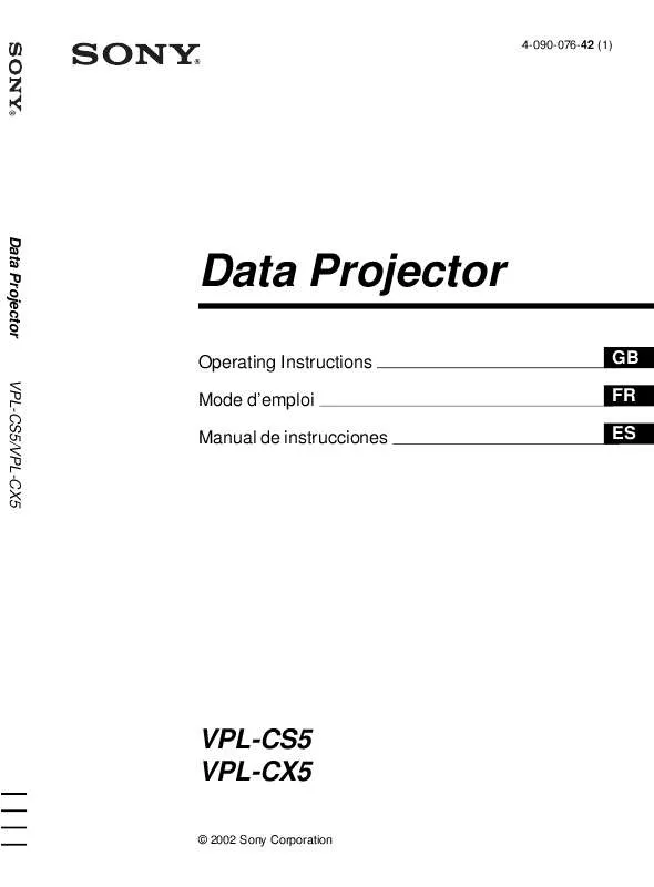 Mode d'emploi SONY VPL-CS5