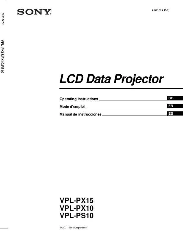 Mode d'emploi SONY VPL-PX10