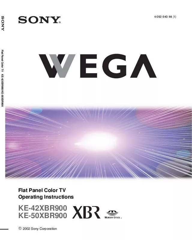 Mode d'emploi SONY WEGA KE-42XBR900