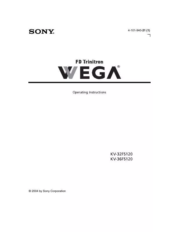 Mode d'emploi SONY WEGA KV-32FS120