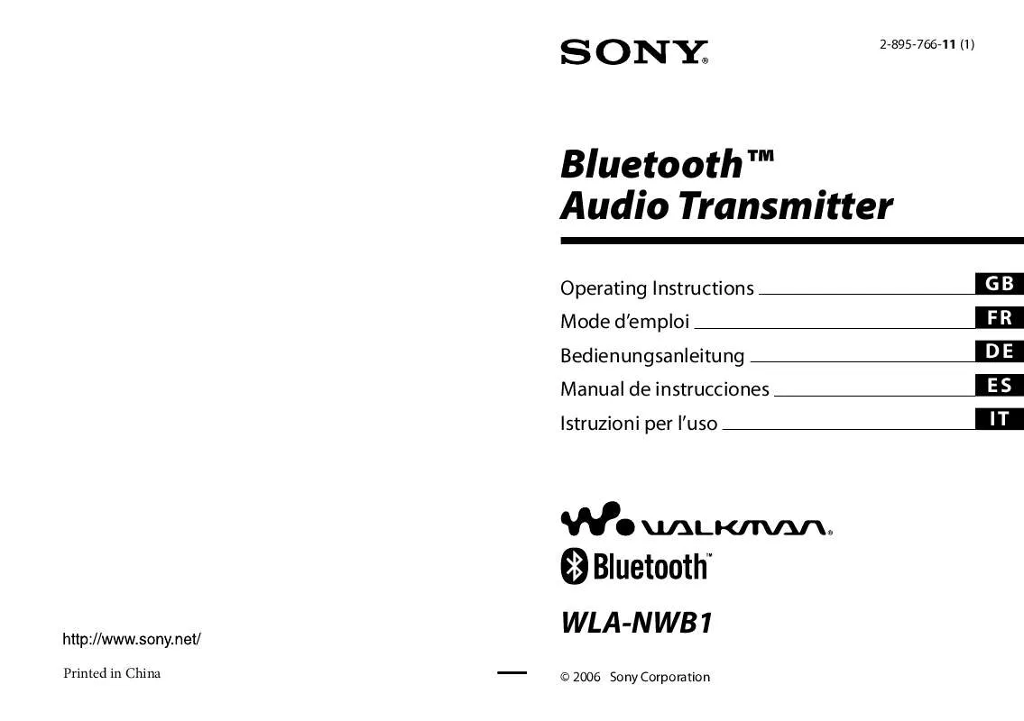 Mode d'emploi SONY WLA-NWB1