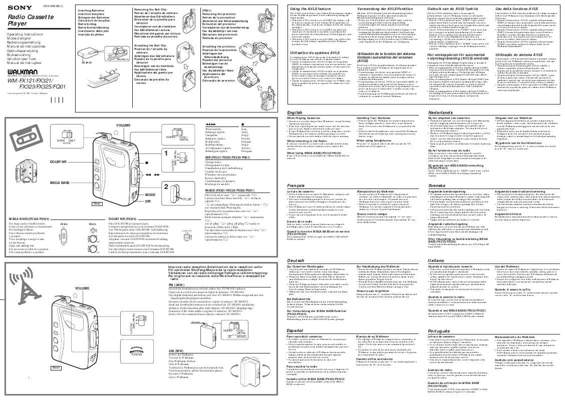 Mode d'emploi SONY WM-FQ01BLUE