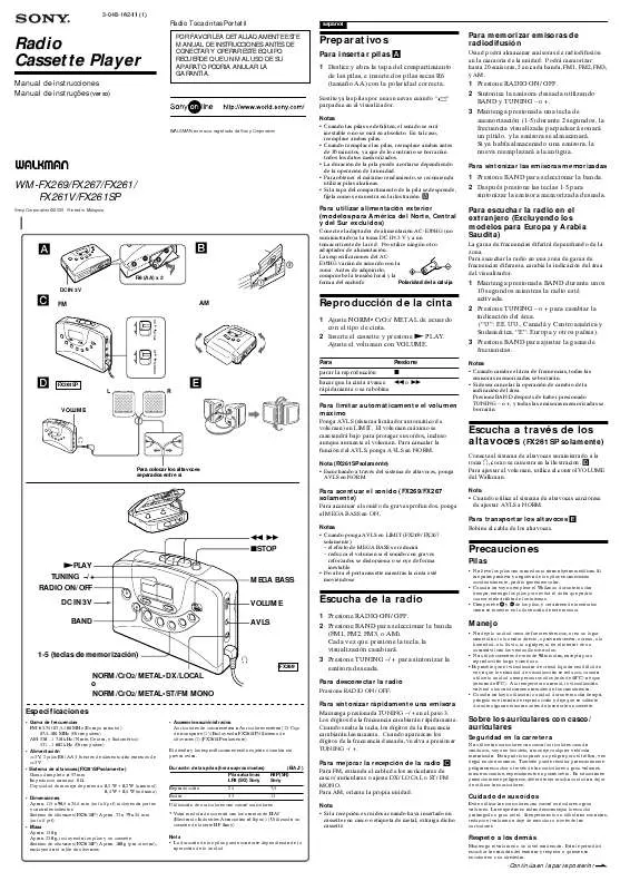 Mode d'emploi SONY WM-FX267