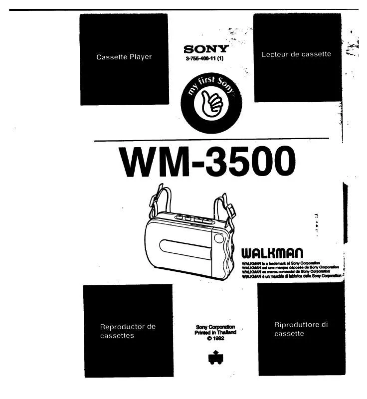 Mode d'emploi SONY WM-3500