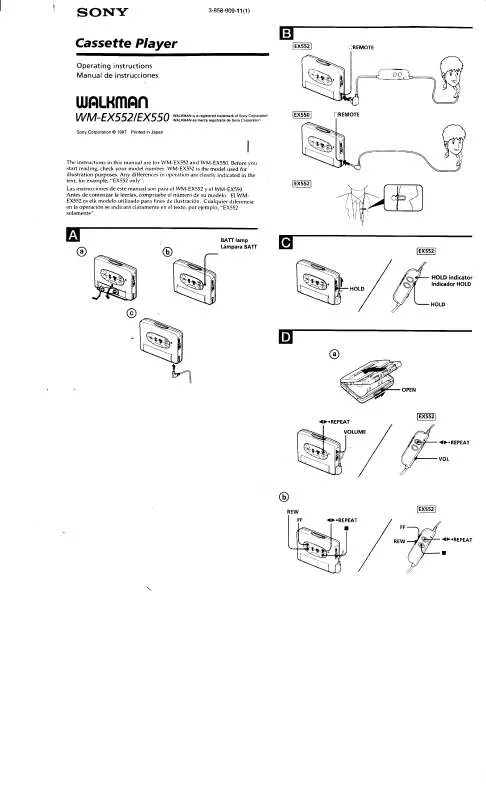 Mode d'emploi SONY WM-EX5521