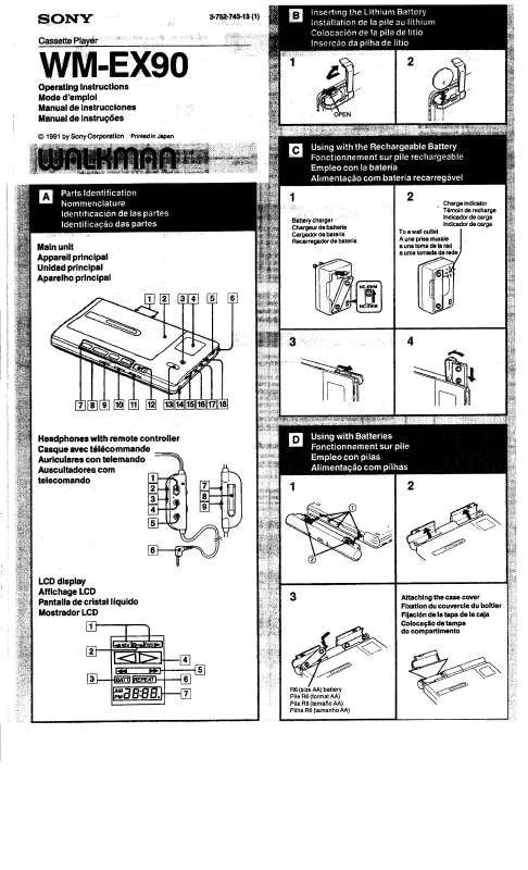 Mode d'emploi SONY WM-EX90