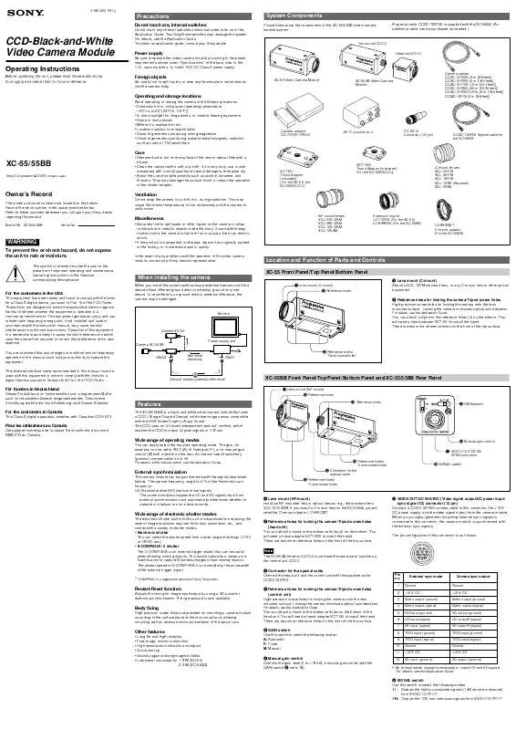 Mode d'emploi SONY XC-55