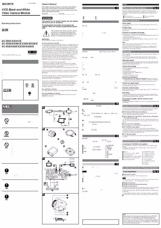 Mode d'emploi SONY XC-EI30