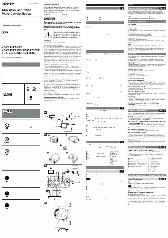 Mode d'emploi SONY XC-EI50