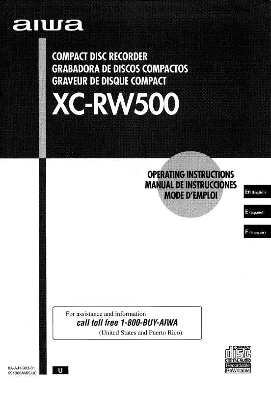 Mode d'emploi SONY XCRW500