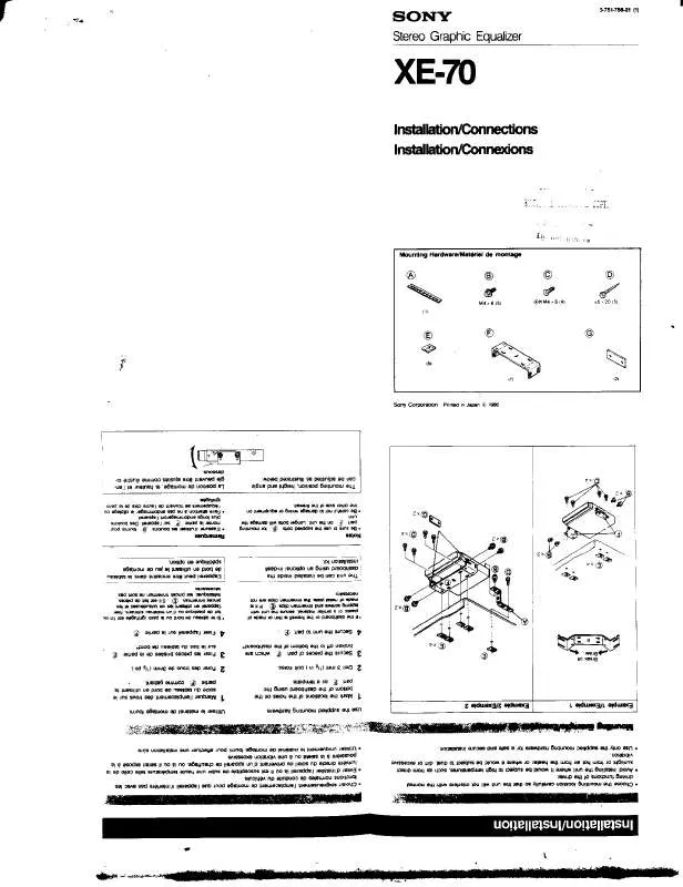 Mode d'emploi SONY XE-70