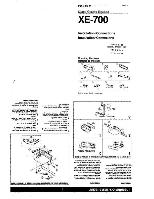 Mode d'emploi SONY XE-700