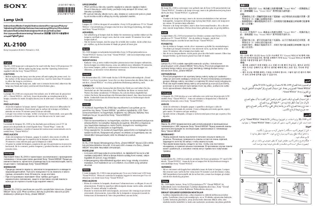 Mode d'emploi SONY XL-2100