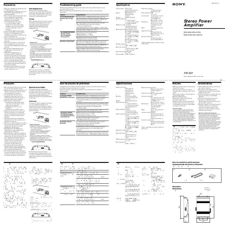 Mode d'emploi SONY XM-222