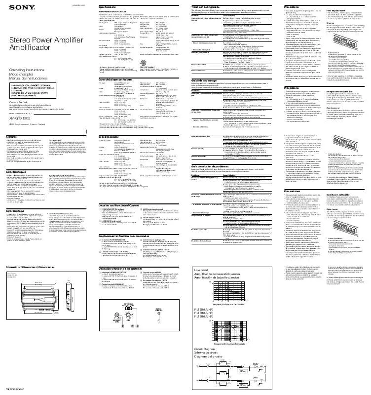 Mode d'emploi SONY XM-GTX1302