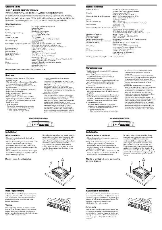 Mode d'emploi SONY XM-502Z